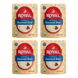 Royal White Basmati Rice - Ready to Heat Basmati Rice - (4 Pack) 8.5 oz Microwaveable Pouch