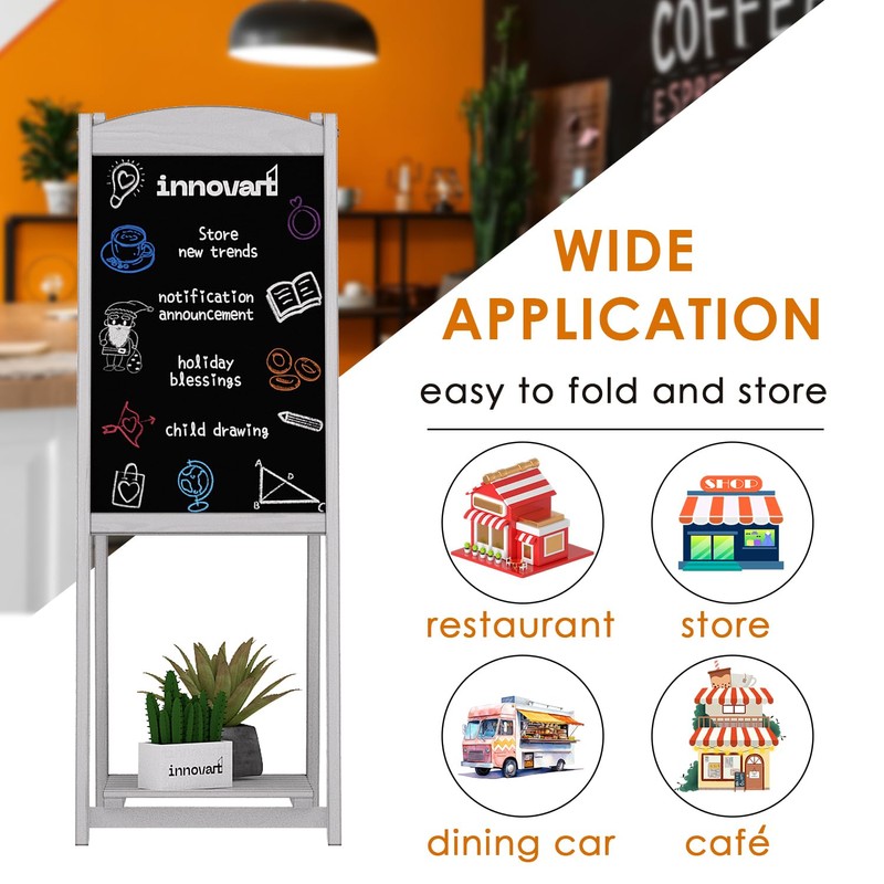 INNOVART Magnetic A-Frame Chalkboard Sign, Sidewalk Sign 45" x 17"