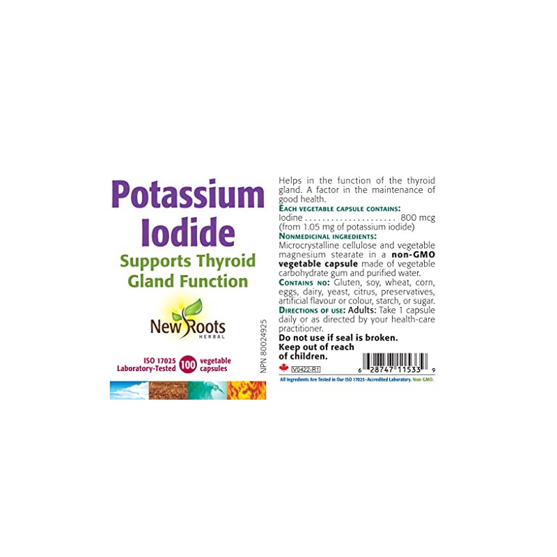 NEW ROOTS HERBAL New Roots Herbal - Potassium Iodide, 100