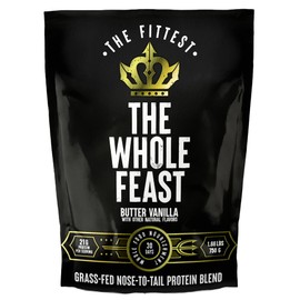 El Polvo de Proteína de Carne Entero Más Fitest Feast Mantequilla de Vainilla Mezcla de Carnívoro de Nariz a Cola Includi