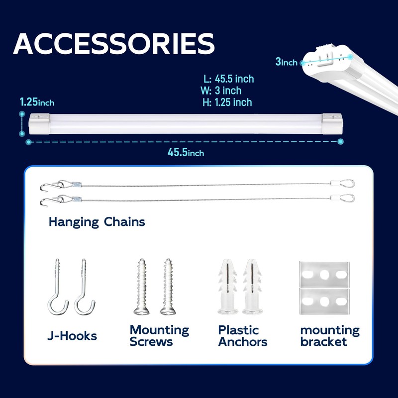 hykolity 6 Pack 4FT Linkable LED Shop Light, Utility Shop