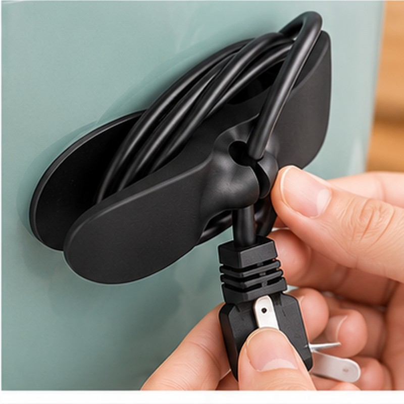 Adhesive Cord Organizer for Kitchen Appliances – Reusable Cable Winder