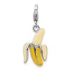 Amore LaVita Sterling Silver Enameled 3-D Peeled Banana with Lobster