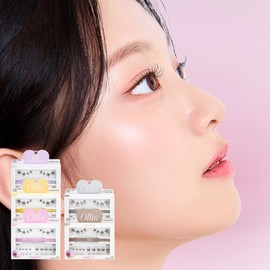 Ollio No Glue Eyelash [Mixx PACK] (8/9/10/11mm) 28pcs (+Mini Tweezer) - Clear (8/9/10/11mm) 28pcs