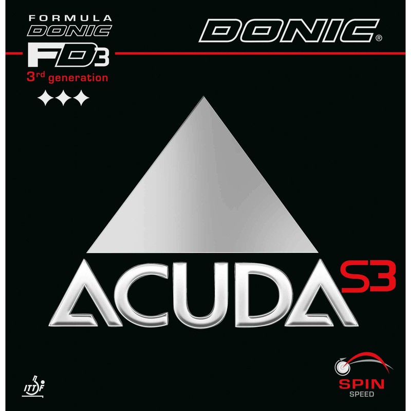 Donic Acuda S3 Table Tennis Rubber (Black, 1.8 mm)