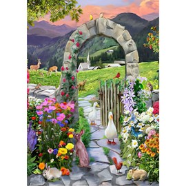 NAIMOER Garden Diamond Painting Kits for Adults, DIY 5D Diamond Painting Flowers, Full Drill Diamond Art Kits Perfect for Relaxation and Home Wall Decor 30x40cm