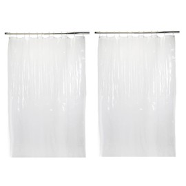Bath Bliss 2 Pack Sanitized PVC Deluxe Heavy Weight Shower Curtain Liner | 6G | 70" x 72" | Rust Resistant Copper Grommets | Magnetic Hem | Reinforced Mesh Header | Super Clear