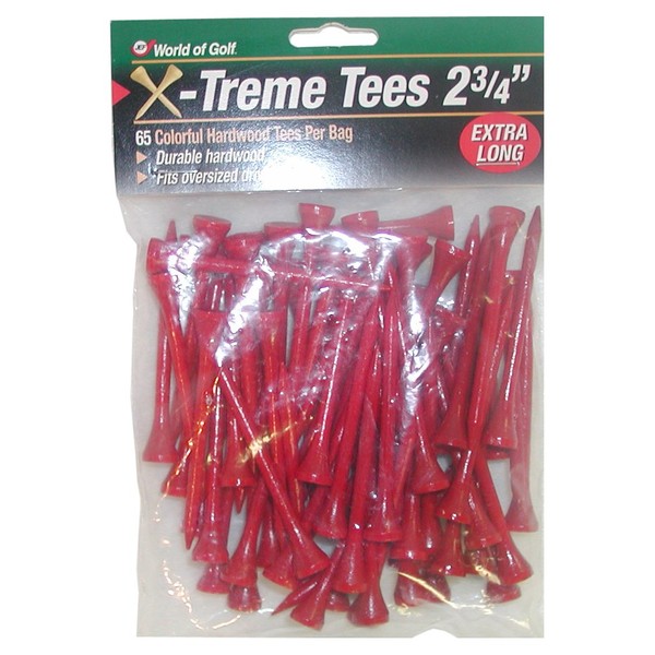JEF WORLD OF GOLF Gifts and Gallery, Inc. 2 3/4-Inch Extreme Tee - 65 Pack (Red)