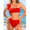 CUPSHE Women's Bikini Sets Two Piece Swimsuit One Shoulder High