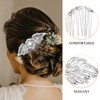 FRCOLOR Bridal Hair Comb with Rhinestones and Simulated Pearls Elegant
