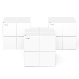 Tenda Nova MW6 Mesh WiFi System - AC1200 Whole Home WiFi Mesh Router for 3500 sq.ft Coverage - Dual-Band Gigabit Mesh Network for 90 Devices - Seamless Roaming, Easy App Setup, 3-Pack