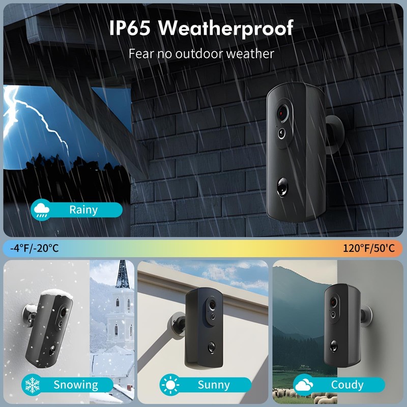 No Subscription Wireless Security Camera, AA Battery Powered,Outdoor & Door