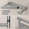 FORIOUS Toilet Paper Holder, Adhesive or Screw Wall Mount Pivoting