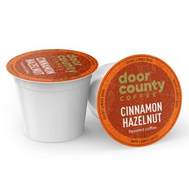 Door County Coffee Cinnamon Hazelnut Flavored Ground | 10 Count Single Serve Cups | Medium Roast | 100% Specialty Arabica | Flavored Gourmet | Cinnamon Hazelnut