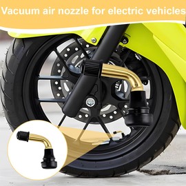JEYORZY 6 Pieces 90 Degree Motorcycle Tubeless Valve, Roller Valve, Tyre Valve, Brass Tubeless Valve, Roller Valve PVR40 Tyre Valve, Angle Valve Brass Snap-in for Cars, Motorcycles, Bicycles