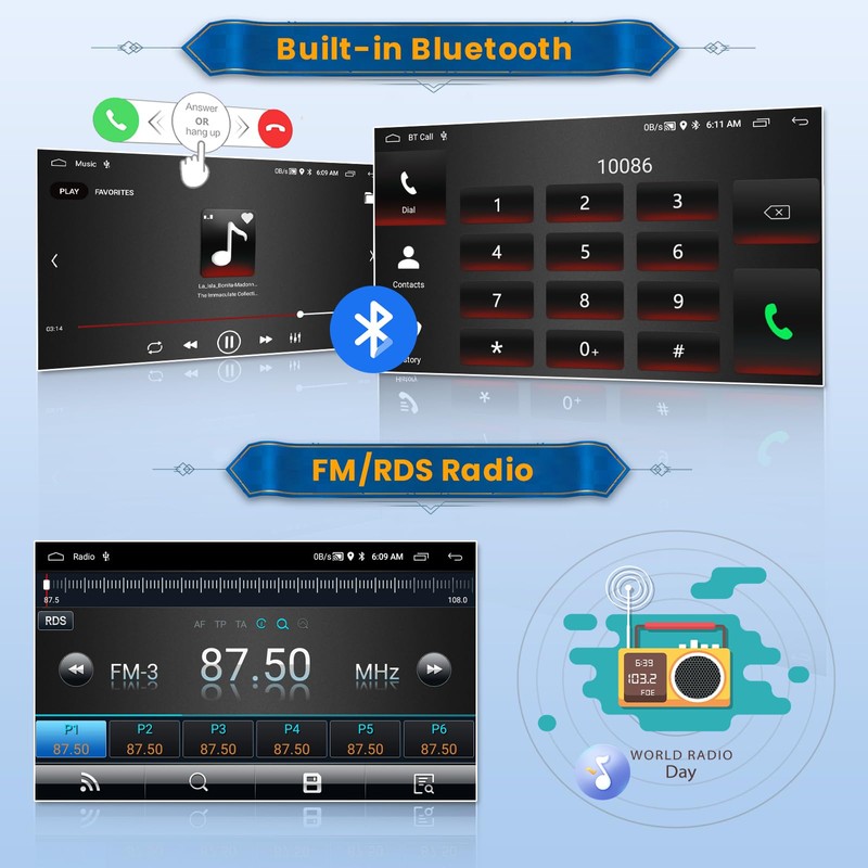 Inefala 2+64G Radio for Mitsubishi Outlander 2006-2012 CarPlay Car Stereo