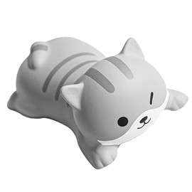 Bonito Teclado de Muñeca de Estilo Animal de Dibujos Animados, Almohadilla de Muñeca, Alfombrilla de Ratón Ergonómica Suave, Alfombrilla de Muñeca para Suministros de Oficina (gato gris)