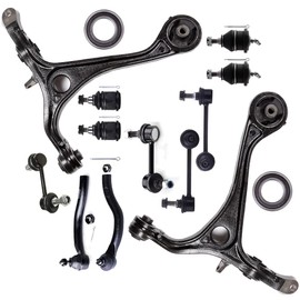 SCITOO 14pcs Front Suspension Kit Lower Control Arm fit 2003-2007 for Honda for Accord 2004-2008 for Acura TSX Upper Lower Ball Joint Outer Tie Rod End Sway Bar Link
