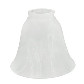 Aspen Creative 23044-4A Transitional Alabaster Bell Shape Ceiling Fan Glass Shade.2-1/8"Fitter.Size:5-1/2"D x 4-1/8"H.4Pcs/Pack