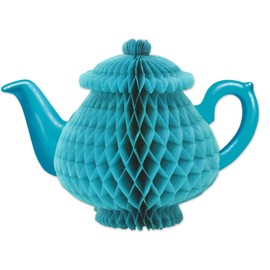 Beistle 59947 Tissue Teapot Centerpiece, 7", Blue