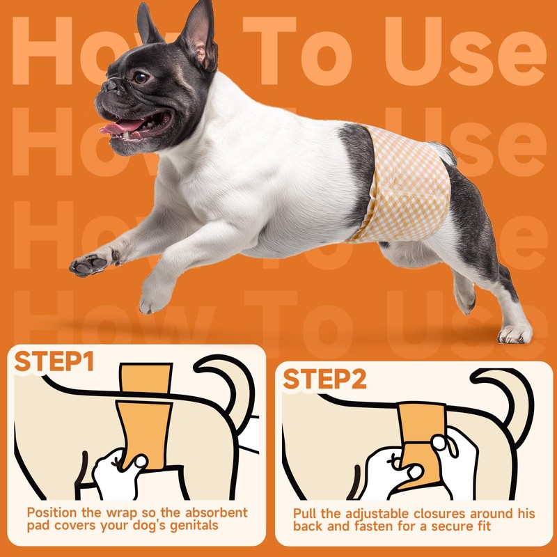 MICOOYO Disposable Male Dog Wraps, Male Dog Diapers Disposable with