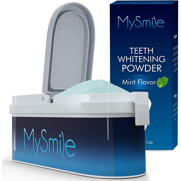 MySmile Teeth Whitening Powder for Tooth Whitening, Toothpaste Powder Teeth Whitener, Enamel Safe Whitening Tooth Powder, Tooth Whitening Effective Remover Stains from Coffee, Smoking, Wine-1.4oz