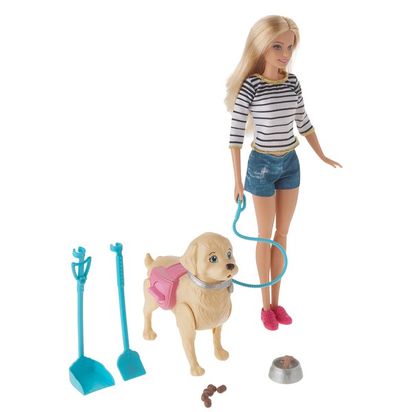 Barbie Walk and Potty Pup with Blonde Doll