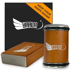 Yaala Rolling Knife Sharpener Tool - Knife Sharpeners for Kitchen Knives - Knife Sharpening Tool with Diamond & Ceramic Disc - Sharpens 15° & 20° with Magnetic Angle - Suitable for Any Kinds of Knives