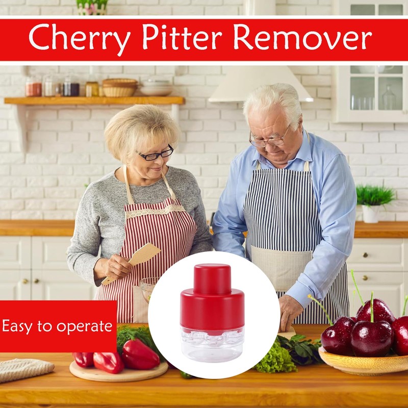 Cherry Pitter Tool,7-Hole Adjustable Fruit Seed Remover with Push-Down Design,