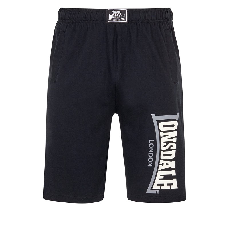 Lonsdale Men's Logo Jam Bermudas, Black (Schwarz), X-Large (Size: XL)