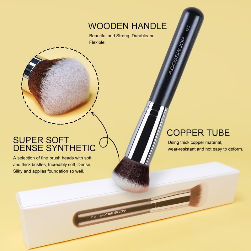 ACOSBRUOP Foundation Brush, Round Top Kabuki Foundation Brush and Professional