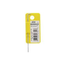 BONDHUS SBL.050 No.16702 Hexagonal Stubby, Ball Point, L-Wrench, Long, 0.050 inches (0.050 cm), Short Hand: 0.29 inches (6 mm), Long Hand: 2.9 inches (74 mm), Plated