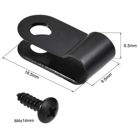 TA-VIGOR Kabelklemmen, Nylon, R-Typ, 5,3 mm, Kunststoff-Kabelklemmen-Sortiment, Befestigungsset, Kunststoff-Drahtklemmen-Clips für elektrische Kabel, Draht, Kabelmanagement, Schwarz, 50 Stück