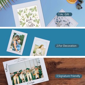 Somime 10 Pack Pre-Cut 12x12 White Picture Mats for 8x8 Photos - White Core Bevel Cut Frame Matte, Acid Free, Ideal for Frames/Artwork/Prints