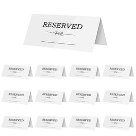 KEPYDRMTF Reserved Table Sign for Wedding,Chair Seating Sign for Office Decor Reservation Wedding, Meeting, Ceremony and Events White (12)