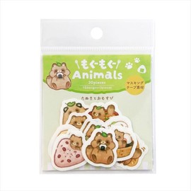 SAIEN Made in Japan Flake Seal, Raccoon and Musubi H4.1 x W3.1 inches (103 x 78 mm)