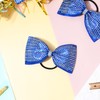 DEEKA Royal Blue Glitter Tailless Cheer Bows 5" Rhinestones Competition