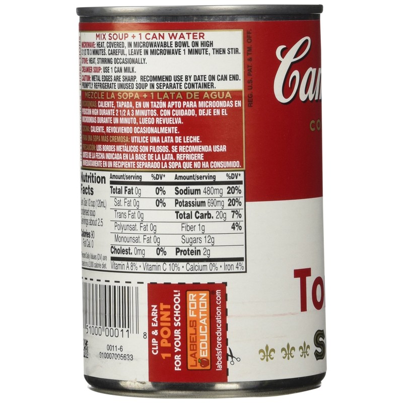 Campbell's, Condensed Tomato Soup, 10.75oz Can (Pack of 6)