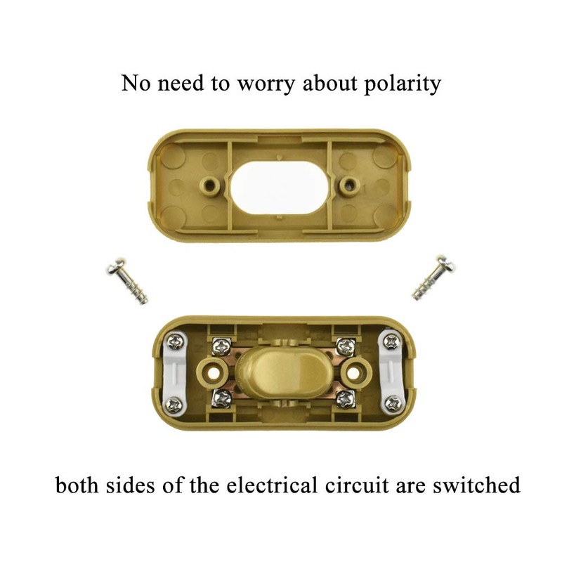 HAHIYO 6A 250V Inline Cord Switch Rocker Button Double Pole