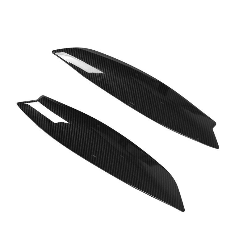 2Pcs Headlights Eyelids Cover Lamp Sticker Carbon Fiber Pattern Replacement