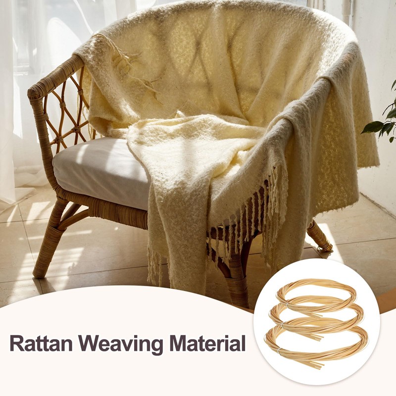 sourcing map 3 Rolls Bamboo Strips for Weaving, 0.16" x
