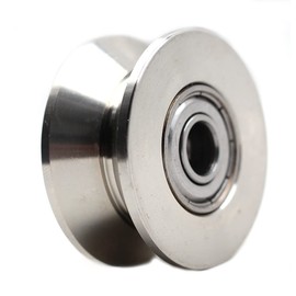 Chiloskit 304 Stainless Steel Pulley Roller Wheel Bearing V Groove Caster Wheel for Lifting Swing Sliding Gate, 2 inch,Heavy Duty ((V Groove 2inch))