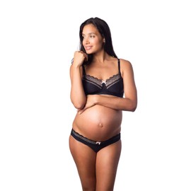 HOTmilk Womens Show Off Non Wired Nursing Maternity Bra for Breastfeeding Size 38D in Black