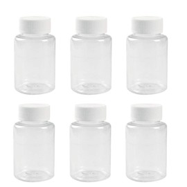 12 PCS 100 ML 3.3 OZ Plastic Clear Bottles Empty Container with White Screw Cap Solid Powder Case Refillable Tablet Storage Holder Sample Jar for Dispense Different Items