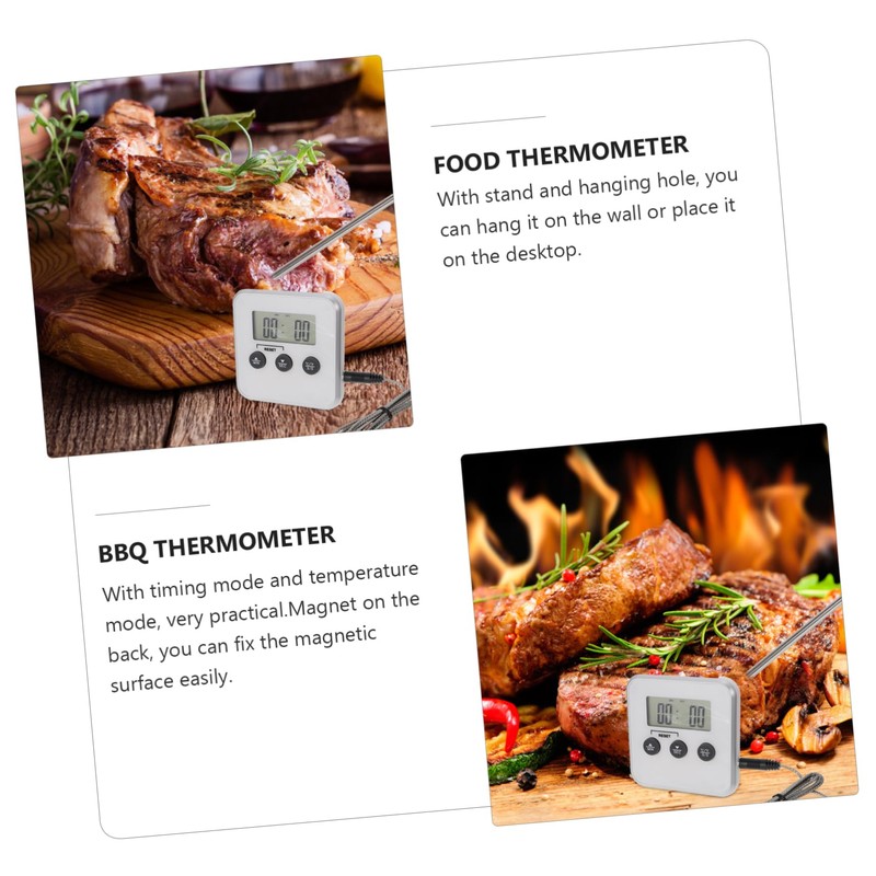 iplusmile BBQ Thermometer with Temperature Alarm Function Multipurpose Food Thermometer