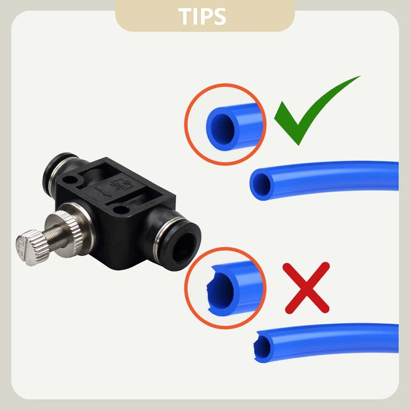Bwintech 5 Pcs 6mm Tube OD Air Flow Control Valve,Union