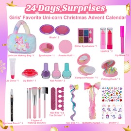 2025 Makeup Advent Calendar for Kids Girls, 24 Days Christmas Calendar Make Up Set for Girl, Beauty Advent Calendar Gift for Kids & Girl