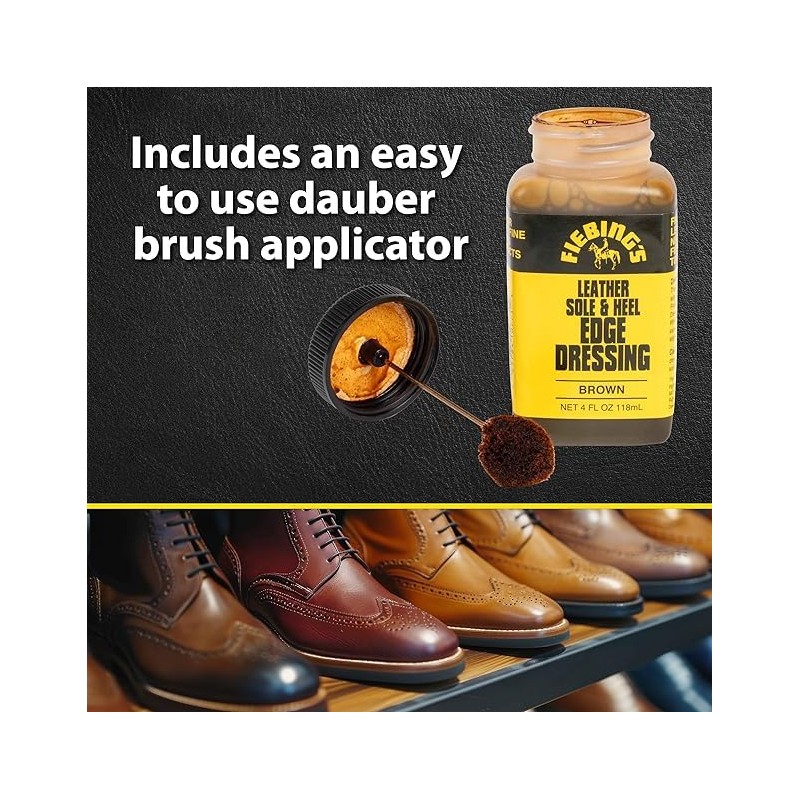 Fiebing's Leather Sole & Heel Edge Dressing, 2-Pack Brown (4