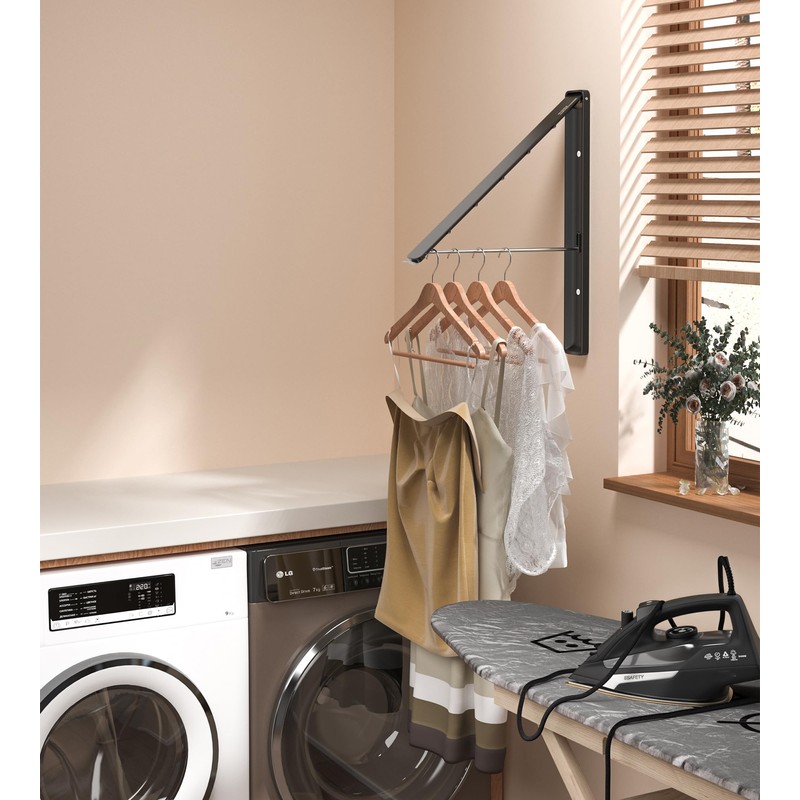 Dr.DJ Clothes Drying Rack Wall Mounted, Retractable & Foldable Clothes