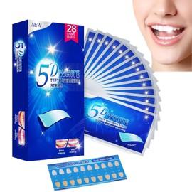 5D Teeth Whitening Strips with 30-Minute Application, Visible Brightening Teeth Whitener Strips, 28 Pcs 14 Packs Easy to Apply Whitening Strips, Combining Whiter Teeth and Colour Correction